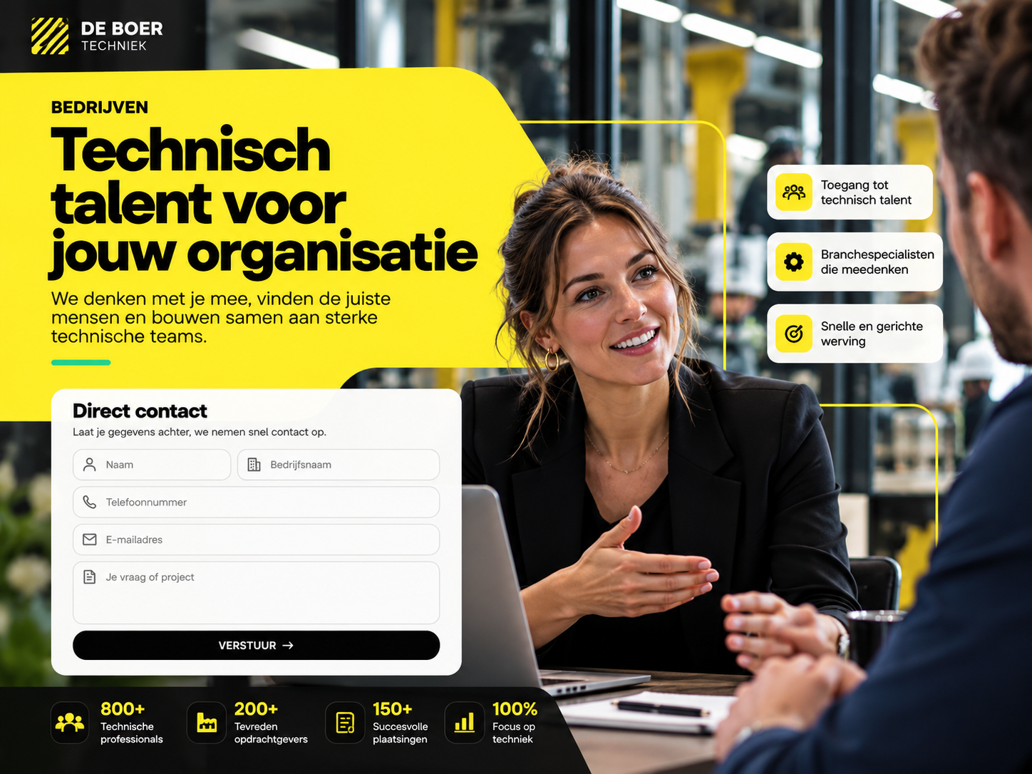 Technische professionals die projectdetails op locatie bespreken